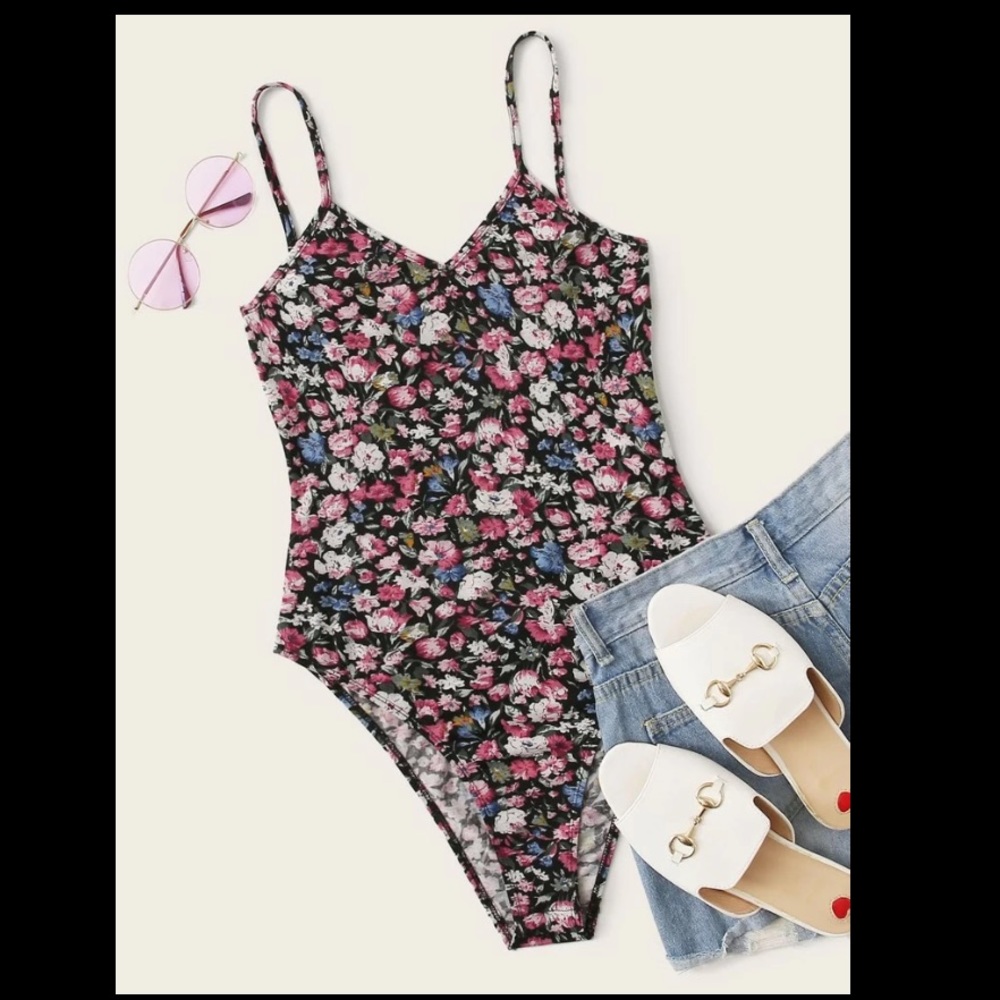 Floral Print Cami Bodysuit